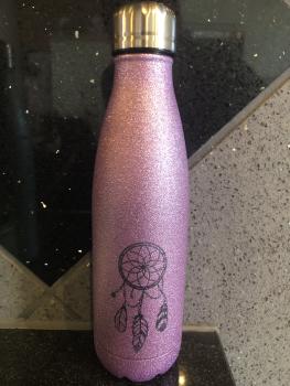 Preview: Edelstahlflasche Glitter pink