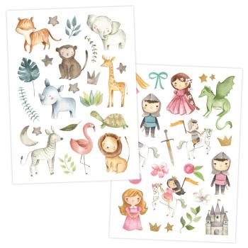 Preview: 100 Kindertattoos gemischt mit Zirkus, Meerjungfrauen, Weltraum, Dinos, Tieren,..