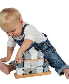 Preview: Steckspielhaus blau - Label label