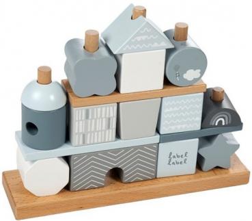 Steckspielhaus blau - Label label