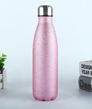 Preview: Edelstahlflasche Glitter pink