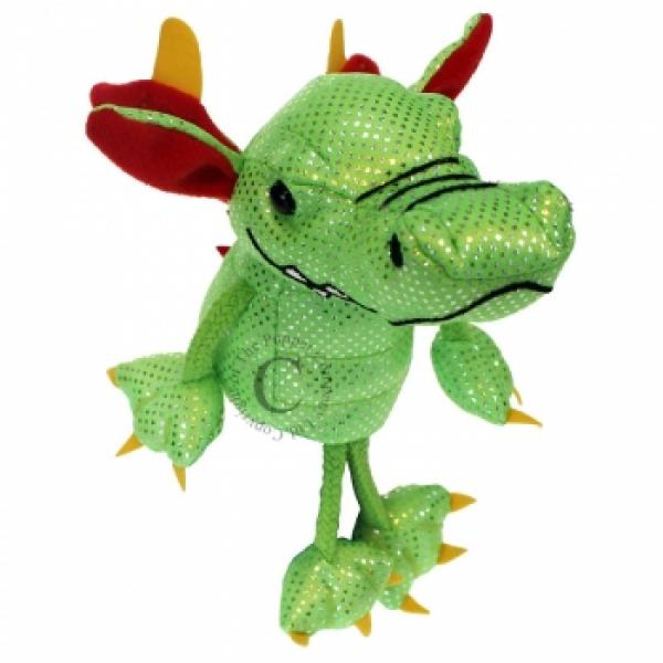 Fingerpuppe Drache grün
