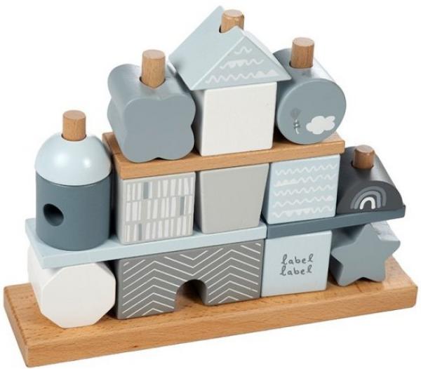 Steckspielhaus blau - Label label